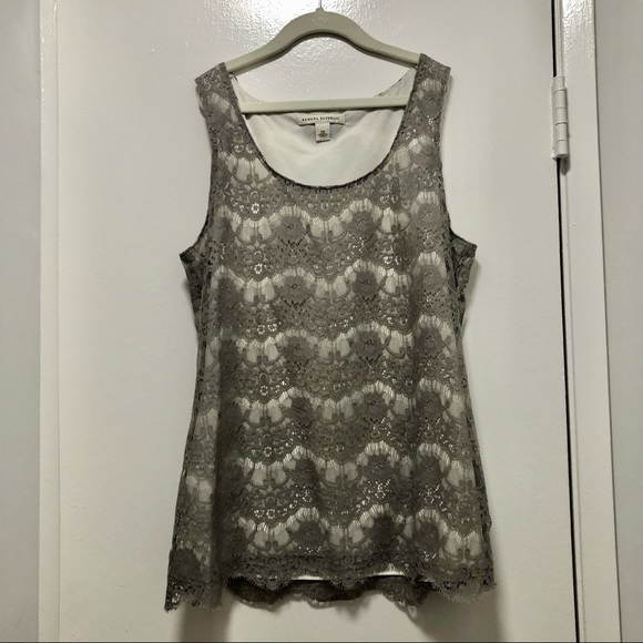 Banana Republic Tops - BANANA REPUBLIC Grey Lace Tank Top XS